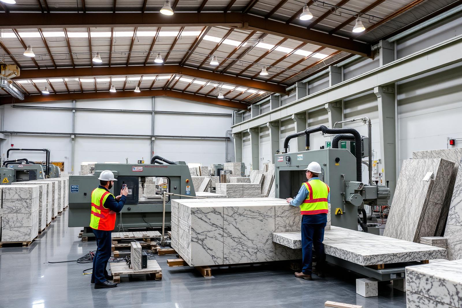 Maruti Exports stone processing facility with gang saw machinery