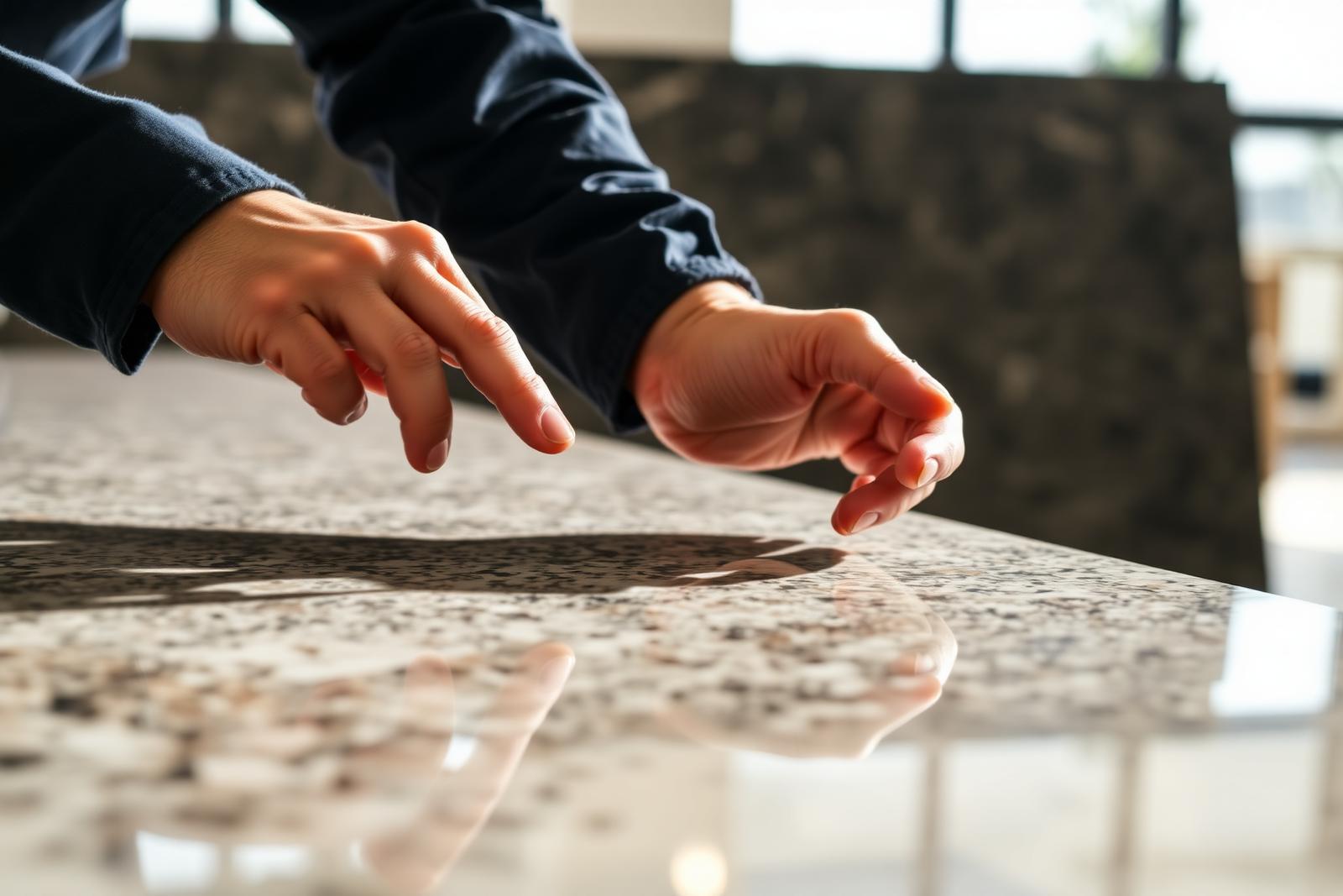 Quality control inspection of granite slab
